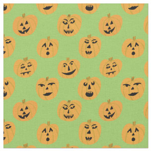 Halloween Jack-O-Lanterns Pumpkins Pattern Fabric