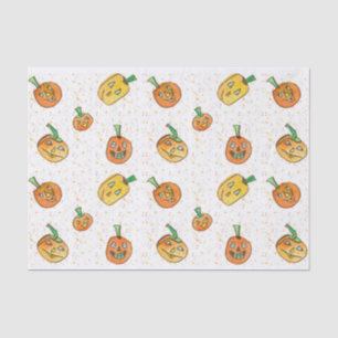 Halloween Jack-O-Lanterns Watercolor Tissue Paper