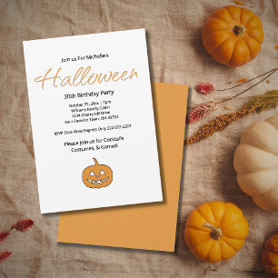 Halloween Jack O'Lantern 30th Birthday Party Invitation