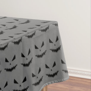Halloween Jack OLantern black face grey pattern Tablecloth