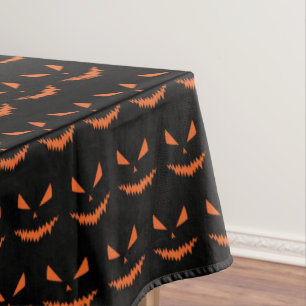 Halloween Jack OLantern orange face black pattern Tablecloth