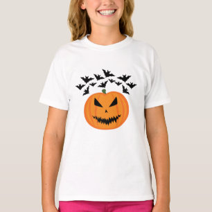 Halloween Jack O'Lantern pumpkin bats T-Shirt