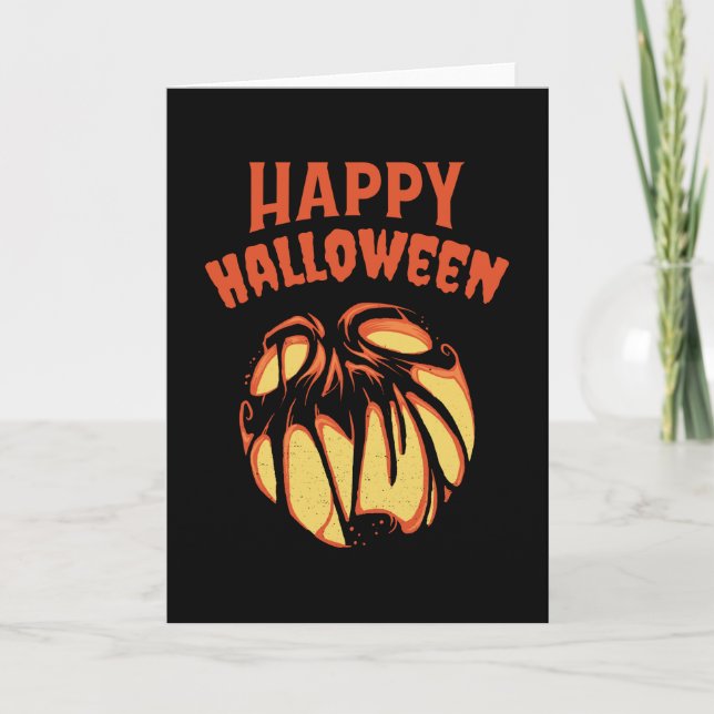 Halloween Jack o'Lantern pumpkin Card (Front)