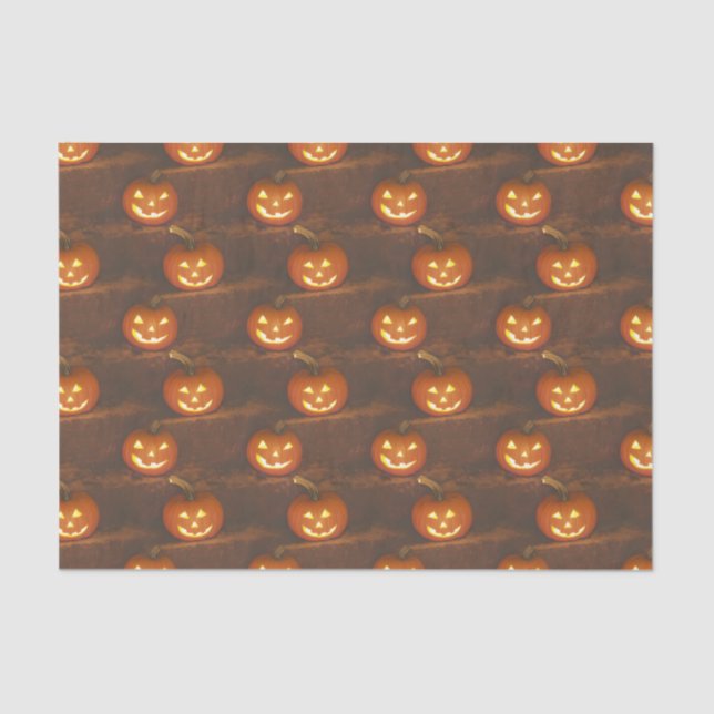 Halloween Jack O'Lantern Pumpkin Lifelike Tissue Paper (Front)