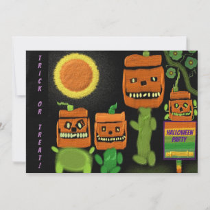 Halloween Jack O'Lanterns Trick Treat Party Invite