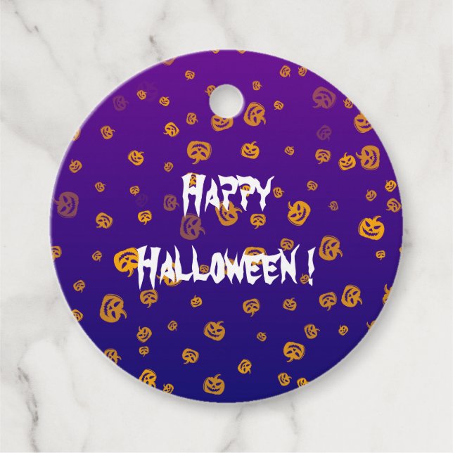 Halloween Jack Pumpkins Favour Tags (Front)