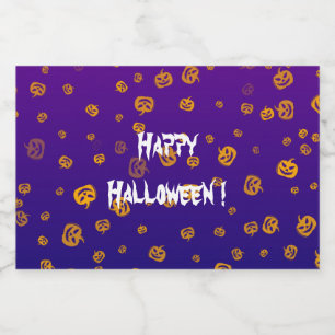 Halloween Jack Pumpkins Liquor Bottle Label