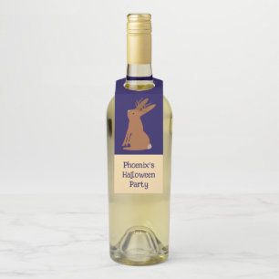 Halloween Jackalope Trick or Treat Custom Bottle Tag