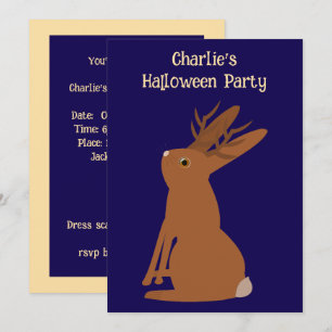 Halloween Jackalope Trick or Treat Custom Invitation