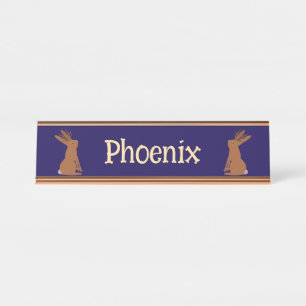 Halloween Jackalope Trick or Treat Custom Name Desk Name Plate