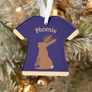 Halloween Jackalope Trick or Treat Custom Name Ornament