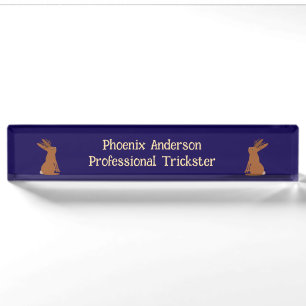 Halloween Jackalope Trick or Treat Custom Nameplate