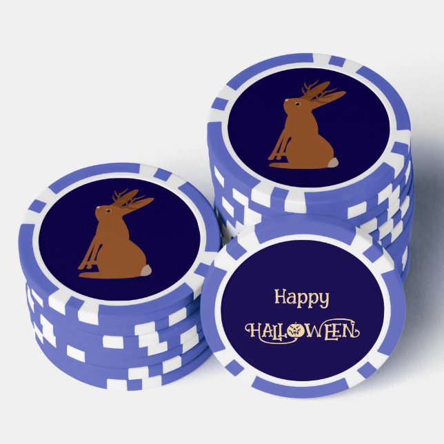 Halloween Jackalope Trick or Treat Custom Poker Chips (Stack)