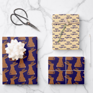 Halloween Jackalope Trick or Treat Custom Wrapping Paper Sheet
