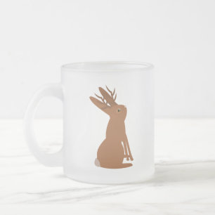 Halloween Jackalope Trick or Treat Frosted Glass Coffee Mug