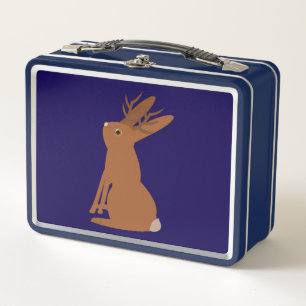 Halloween Jackalope Trick or Treat Metal Lunch Box