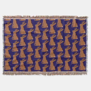 Halloween Jackalope Trick or Treat Patterned Throw Blanket