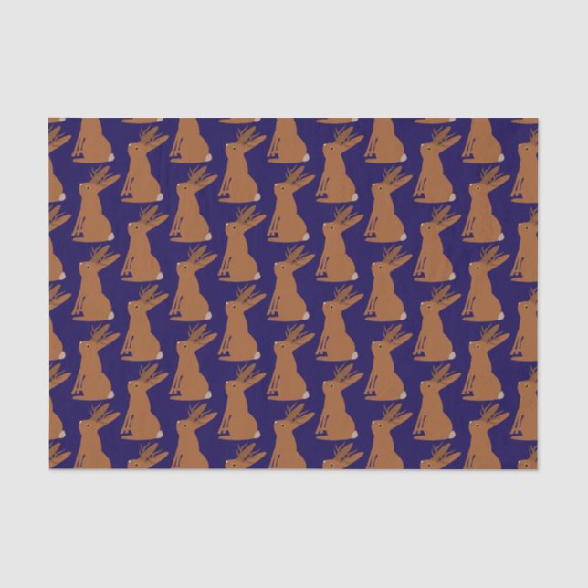 Halloween Jackalope Trick or Treat Patterned Tissue Paper (Front)