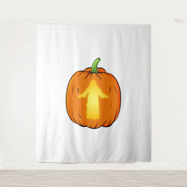 Halloween Jesus Design with Jesus Pumpkin Tapestry (Front)