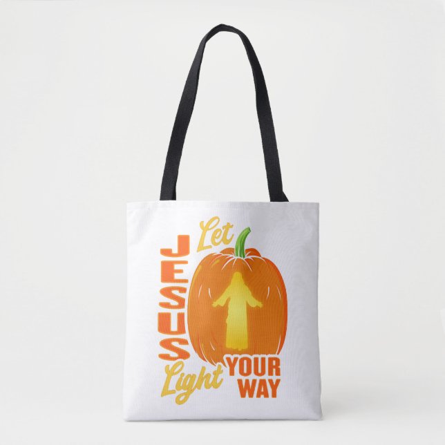 Halloween Jesus Design with Jesus Pumpkin Tote Bag (Front)