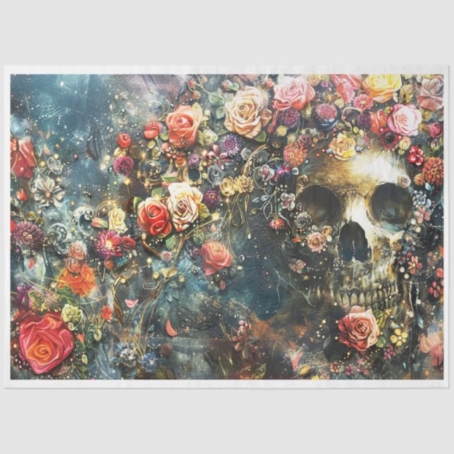 Halloween Jewelled Skeleton Tissue Paper (Front)