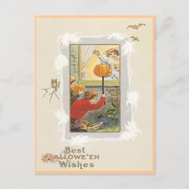 Halloween Jokes Vintage Postcard (Front)