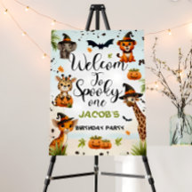 Halloween Jungle Safari Animals Boy 1st  Welcome