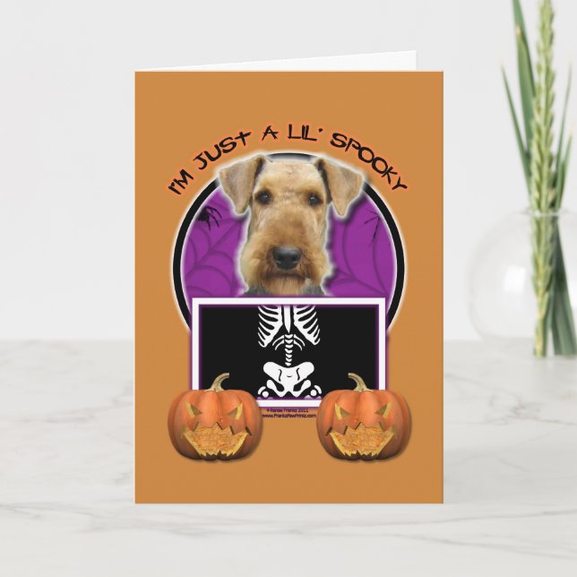 Halloween - Just a Lil Spooky - Airedale Card (Front)