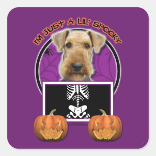 Halloween - Just a Lil Spooky - Airedale Square Sticker