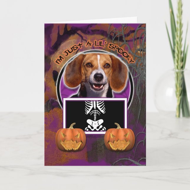 Halloween - Just a Lil Spooky - Beagle Card (Front)