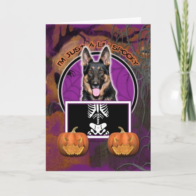 Halloween - Just a Lil Spooky - German Shepherd Card (Front)