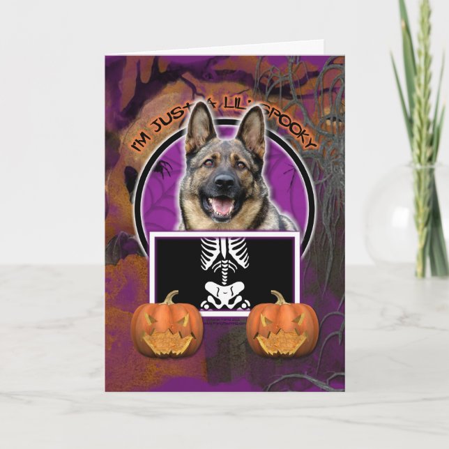 Halloween - Just a Lil Spooky - German Shepherd Card (Front)