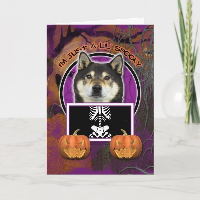 Halloween - Just a Lil Spooky - Shiba Inu - Yasha Card (Front)