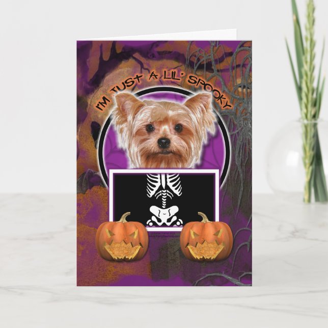 Halloween - Just a Lil Spooky - Yorkie Card (Front)