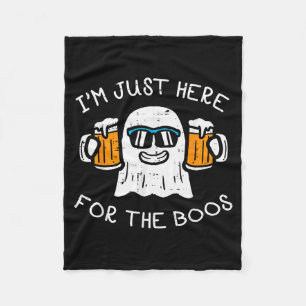 Halloween Just Here For Boos Ghost Funny Costume M Fleece Blanket