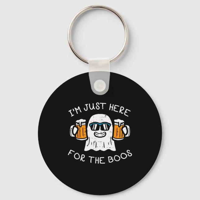 Halloween Just Here For Boos Ghost Funny Costume M Key Ring (Front)