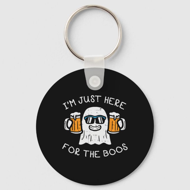 Halloween Just Here For Boos Ghost Funny Costume M Key Ring (Front)