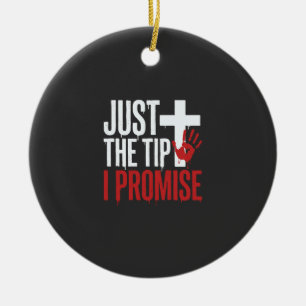 Halloween Just The Tip Bloody Cross Ceramic Tree Decoration