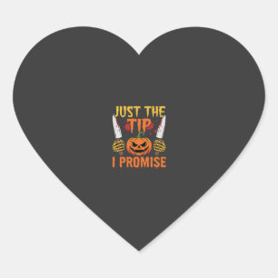 Halloween Just The Tip Pumpkin Knife Graphic Heart Sticker