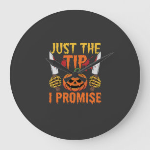 Halloween Just The Tip Pumpkin Knife Graphic Large Clock