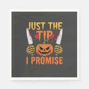 Halloween Just The Tip Pumpkin Knife Graphic Napkin