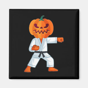 Halloween Karate Fighter Pumpkin Head Scary Gift Magnet