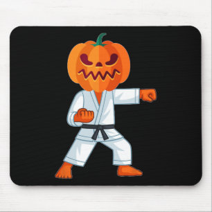 Halloween Karate Fighter Pumpkin Head Scary Gift Mouse Mat