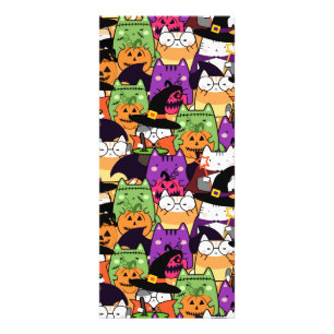 Halloween Kawaii Cat Pattern Rack Card