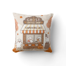 Halloween Kawaii Ghost Barista Illustration