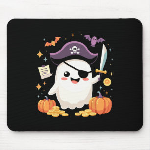 Halloween Kawaii Ghost Dressed As Pirate For Spook Mouse Mat