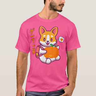 Halloween Kawaii Pumpkin Corgi DogPuppy Pastel Cut T-Shirt
