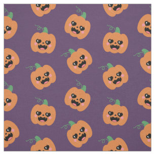 Halloween Kawaii Pumpkins Pattern Fabric