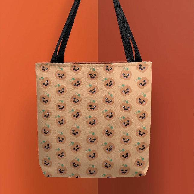 Halloween Kawaii Pumpkins Pattern Tote Bag (Creator Uploaded)