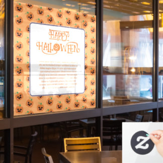 Halloween Kawaii Pumpkins Pattern Window Cling